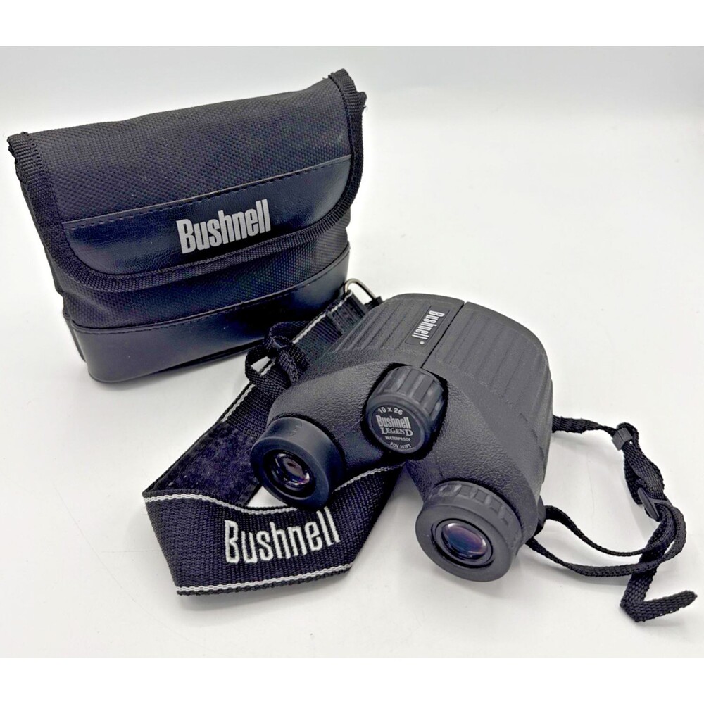 Bushnell Legend 10x26 Waterproof Compact Binoculars Rubber W/Strap & Case